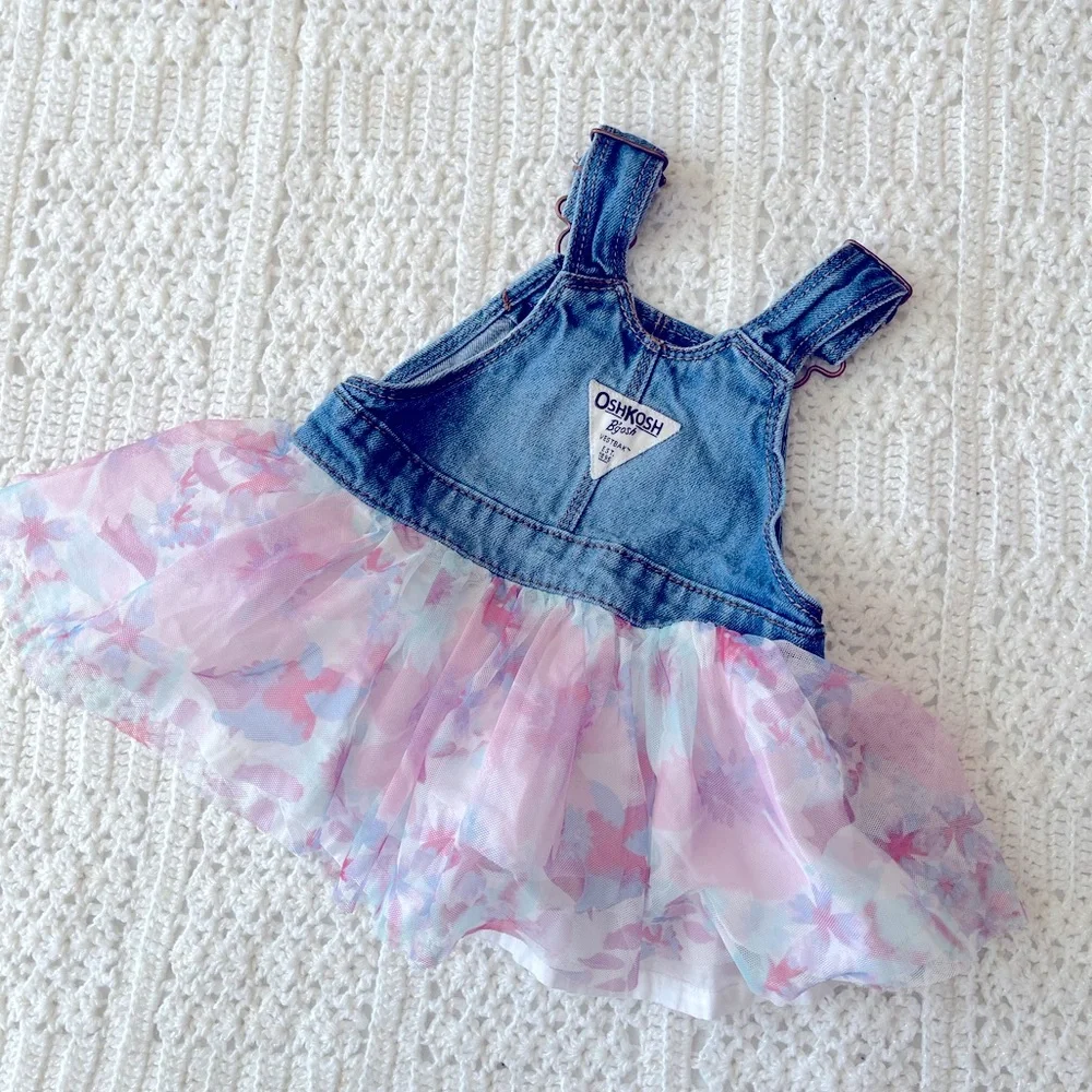 6m OshKosh Flower Overalls for baby girl - Picture 2 of 3
